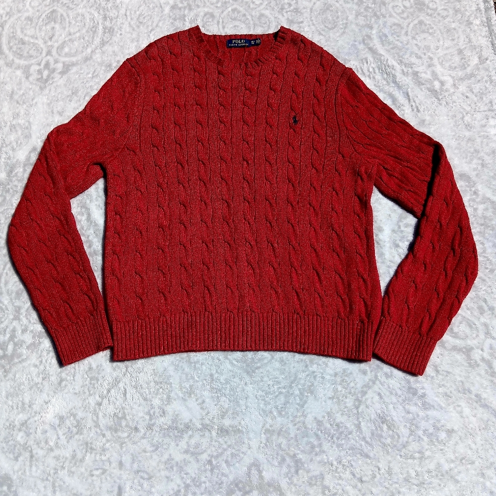 Ralph Lauren Polo Red Cable Knit Sweater